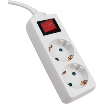 EXTRASTAR Regleta Alargador con 2 Tomas e Interruptor