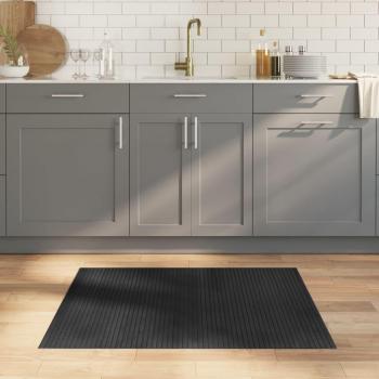 Alfombra rectangular de bambú gris 80x100 cm