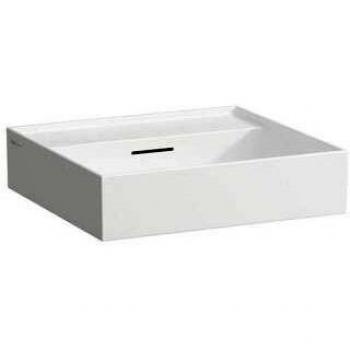 Lavabo Laufen Kartell 50x46cm, blanco mate, empotrable, sin orificio para grifería, con rebosadero, cerámica Saphir