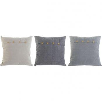 Cojín Home ESPRIT Azul Beige Mediterráneo 60 x 20 x 60 cm (Paquete de 3 Unidades)