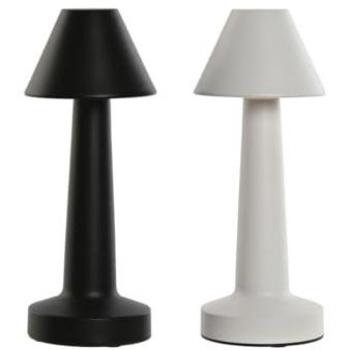 Lámpara de mesa Home ESPRIT Blanco Negro 9 x 9 x 24 cm (2 Unidades)
