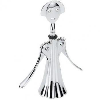 Alessi AM01 M AM01 G Zamak - Saca corchos con diseño de chica, color cromo