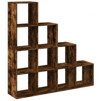 Librería divisora 4 niveles roble ahumado 131,5x29x131,5 cm Marrón