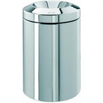 Brabantia Papelera Ignífuga 15 l, Metal, Acero Brillante
