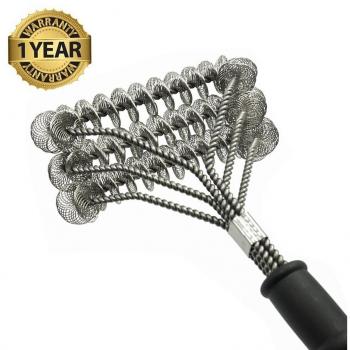 Sourl Cepillo para barbacoa sin cerdas y resistente, cepillo de limpieza resistente para carbón, madera, porcelana y parrillas de infrarrojos …