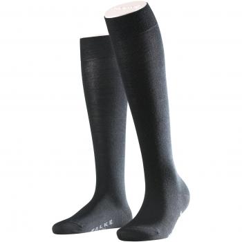 Falke Ladies' Soft Merino Wool Knee High Socks - Black - Size: Small (5.5-6.5)