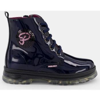 BOTAS DE NIÑA AZUL MARINO CHAROL ESTILO MILITAR