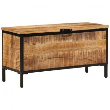 vidaXL Storage Box 82x30x43 cm Solid Rough Wood Mango