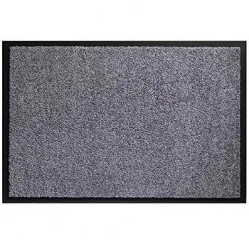 Alfombra de entrada gris lavable de poliamida 60x90 cm