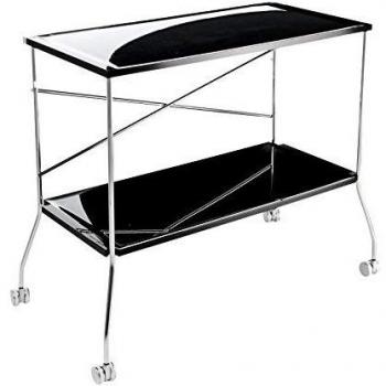 Kartell Flip Carrito, Acero, Negro Oscuro, 80x72x27 cm, 2 Unidades