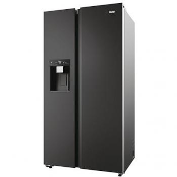 Frigorífico Americano Haier HSW79F18DIPT - Side by Side, 601L, No Frost, Clase D, Negro Mate