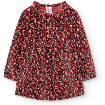 Vestido de bebé niña estampado en tejido de pana Boboli