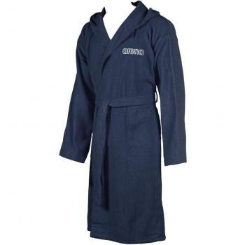Arena Zeppelin Light Unisex Cotton Bathrobe with Hood and Pockets, Lightweight Navy Blue