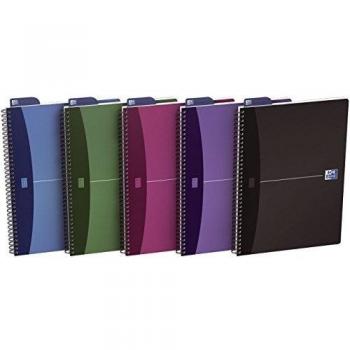 Cuaderno Espiral Oxford Urban Mix A6 - 90 Hojas Cuadriculadas 5mm - Tapa de Plástico Resistente - Colores Surtidos