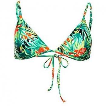 Superdry Mujer Top de Bikini Triangular Neo Tropical Estampado Verde 34