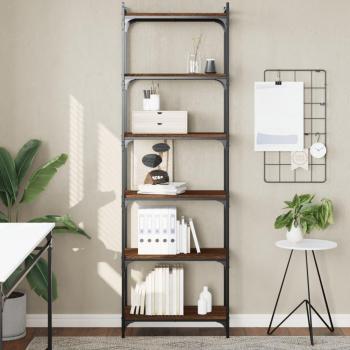 vidaXL 6-Tier Bookcase Brown Oak 60x30x188 cm Engineered Wood