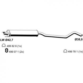 Silenciador Intermedio ERNST 012201 para OPEL Corsa C 3/5 puertas