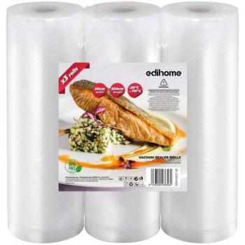Edihome Pack 3 Rollos de Bolsas para Envasar al Vacío 20/28cmx3m