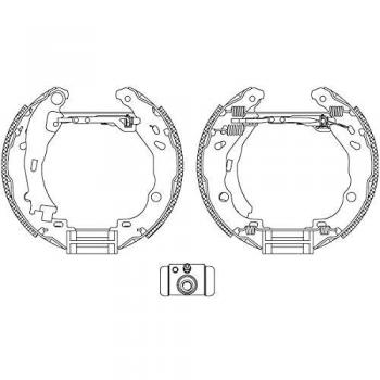 Kit de Zapatas de Frenos HELLA 8DB 355 005-111 para Freno a Tambor, Compatible con CITROËN C3 I