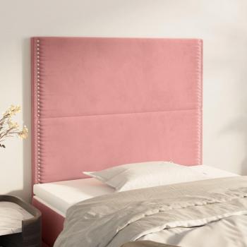 Cabeceros de terciopelo rosa 100x5x78/88 cm - 2 unidades vidaXL