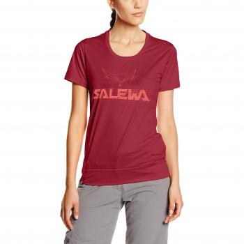 SALEWA Puez Mountain Dry W S/S tee Camiseta Manga Corta, Mujer, Rojo