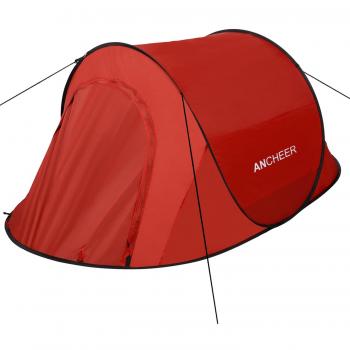 Tienda de campaña para instantes PopUp – Tienda de campaña para 2 personas impermeable, ventilado y duradera, rojo