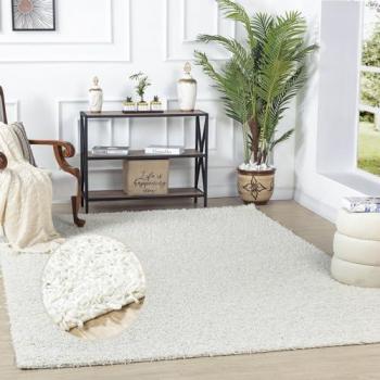 Alfombra Shaggy Moderna Boracay Gris 160x220 cm, Pelo Largo, Suave y Flauschig