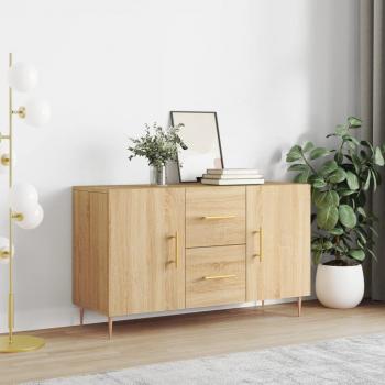 Aparador de madera multicapa roble Sonoma 100x36x60 cm Marrón