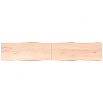 Tablero de mesa madera maciza roble borde natural 220x40x4 cm Marrón