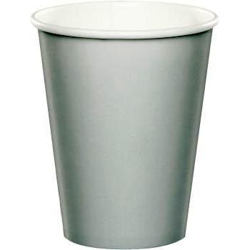 Papel hot & cold vasos 260 ml 24/pkg-shimmering plata