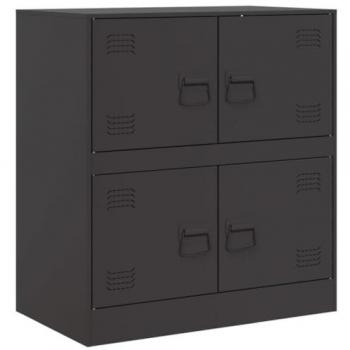 Aparador de acero negro 67x39x73 cm, Armario, Armario de Almacenamiento, aparador Alto, Armario aparador, Armario Alto, Armario Auxiliar