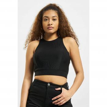 Urban Classics Women's Shiny Ribbed Cropped Sports Bra Top