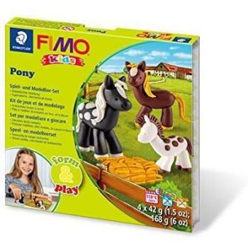 FIMO Kids Form & Play Pony 7 Parts, clay, Multi-Colour, 15.5 x 15.6 x 2.2 cm