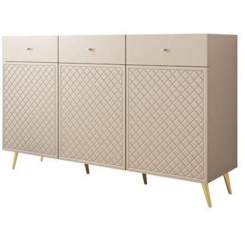 Cómoda Comfivo K101 Beige con Cajones y Puertas, 150 x 92 x 42 cm