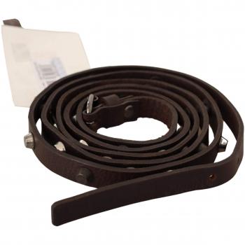 Costume National Brown Leather Fashion Belt with Silver Tone Buckle - 85 cm / 34 Inches