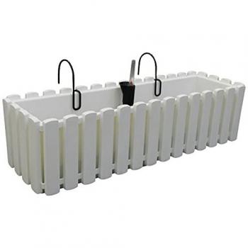 Jardinera para Balcón BOARDEE FENCYCASE W Gris Piedra 580x180x162 con soporte y diseño elegante