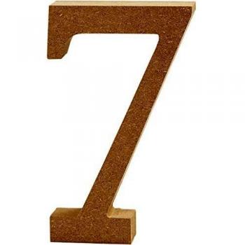 Figura de madera número 7, altura 13 cm, grosor 2 cm, 1 pieza