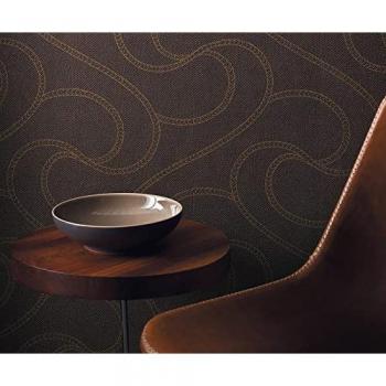 Papel Pintado Vinílico Lavable Geométrico Art Déco con Textura en Relieve - Patrice 421643 - Rollo de 10 m x 0,70 m