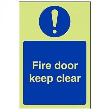vsafety 18039 ag-g señal obligatoria,Fire puerta Keep transparente, plástico, vertical, 100 mm x 150 mm), color azul