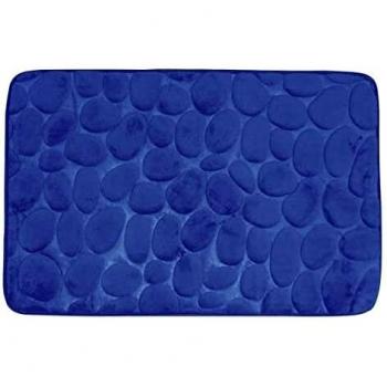 ALFOMBRA DE BAÑO DE ESPUMA PIEDRAS AZUL MARINO 40X60 CM