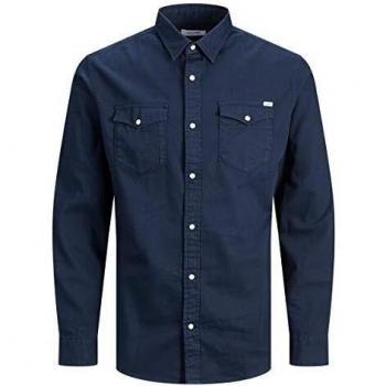 Jack & Jones Camisa de inspiración Occidental para Hombre Azul Marino L