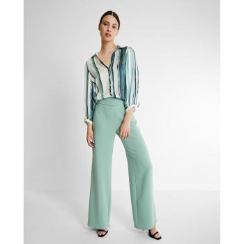 Pantalón culotte de mujer de traje con nervio central