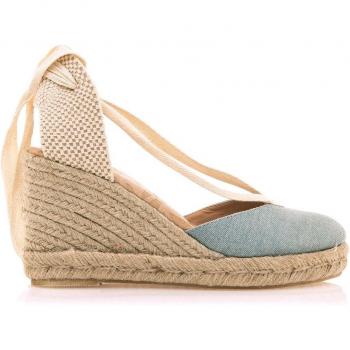 Sandalias de cuña Mustang Louisa azul con lazo