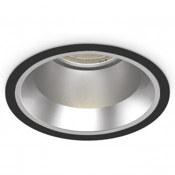 Foco empotrable redondo Off Metal de aluminio negro, 1 bombilla, diámetro 11cm, temperatura de color 4000K