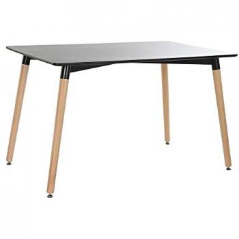 Mesa de Comedor DKD Home Decor Negro Natural Madera Abedul MDF 120 x 80 x 74 cm