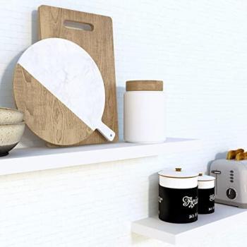 Balda Pared Madera FSC® Henor 60 x 15 x 2.5 Cm. Ajustable en Horizontal, Vertical e Inclinación, Carga 30 Kg, Blanco