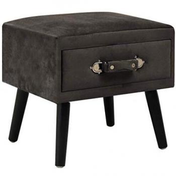 vidaXL Mesita de Noche Mesilla Mesa Mueble Mobiliario Auxiliar Aparador Dormitorio Habitación Cuarto Hogar Casa Gris 40x35x40 cm Terciopelo