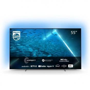 Philips 55OLED707/12 Smart TV OLED de 55 pulgadas, Ultra HD 4K, HDR10+, Wi-Fi Integrado, Color Metálico