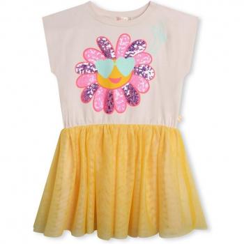 Billieblush - Vestido Corto de Niña Combinado con Dibujo Frontal U20161