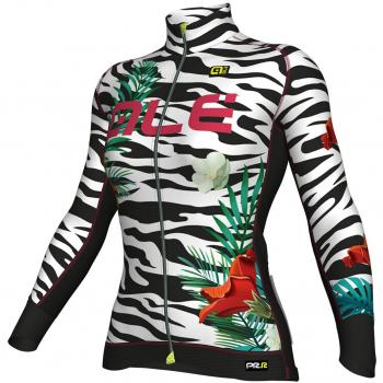Ale PRR Flowers Maillot Manga Larga, Mujer, Blanco, S